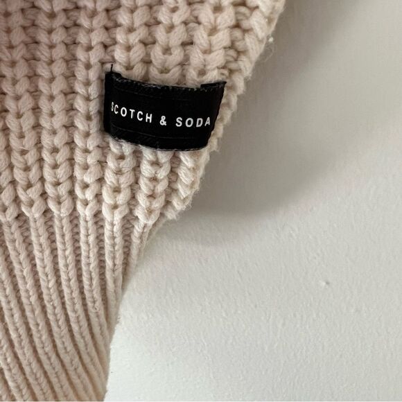 Scotch & Soda Sweater Chunky V-Neck Knit Pullover Cream Size Large Coastal - Picture 5 of 9